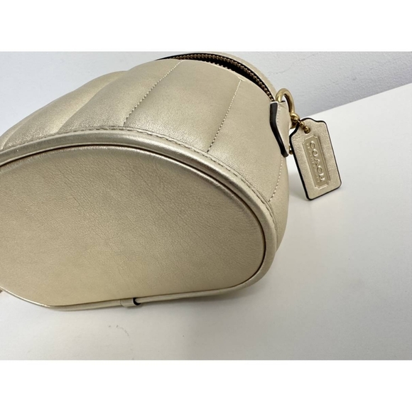 New Coach Metallic Trail Leather Crossbody Bag with Quilt - Picture 5 of 7